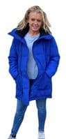 Womens Warm Padded Hooded Cobalt Blue Winter Coat db2023